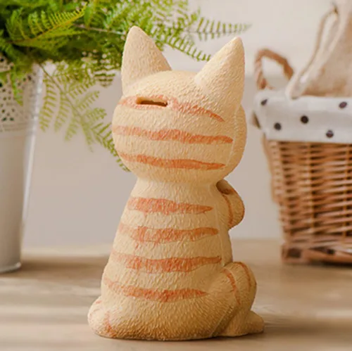 Miniatura 5 de WAIT FLY Alcancía de resina con diseño de gato de pie