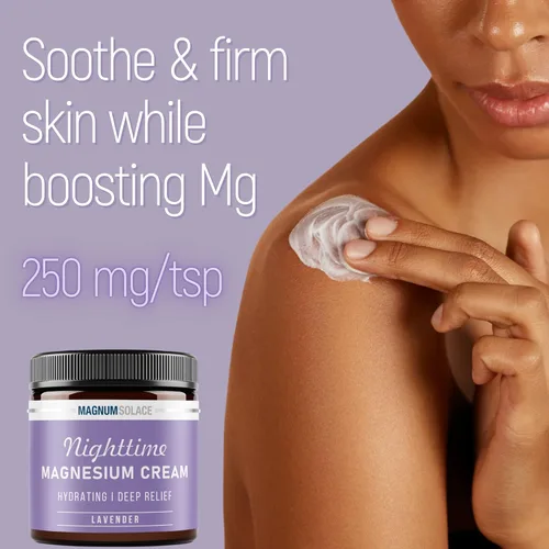 Miniatura 2 de Magnum Solace Loción de Magnesio – Crema de Magnesio Nocturna – Aplicar en Piernas, Brazos o Pecho - Cloruro de Magnesio Tópico – Fabricado