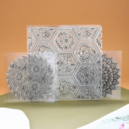 Miniatura 4 de Hojas de sello de textura de silicona prémium para joyas de arcilla polimérica y aretes de arcilla, juego de 3 patrones florales y únicos, fácil