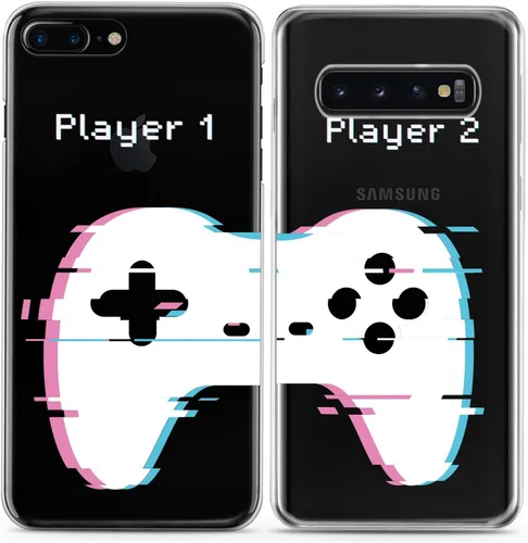 Miniatura 4 de Fundas a juego para parejas compatibles con iPhone 16 15 14 13 12 11 Pro Max Mini Xs X 6s 8 Plus 7+ Xr 10 SE 5 Game Player Relación Amigo Novio
