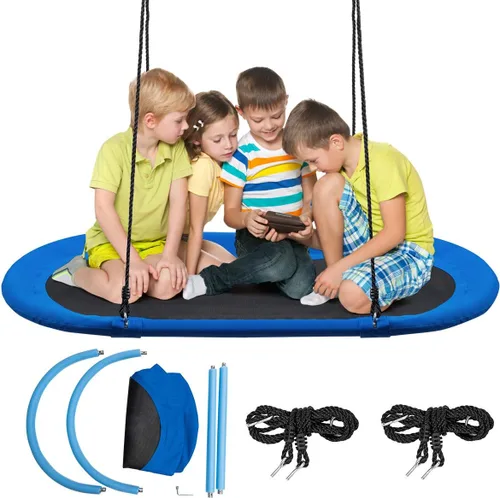 Miniatura 2 de GLACER Columpio de platillo gigante de 60 pulgadas, capacidad de peso de 700 libras, altura ajustable, columpio volador grande para jugar