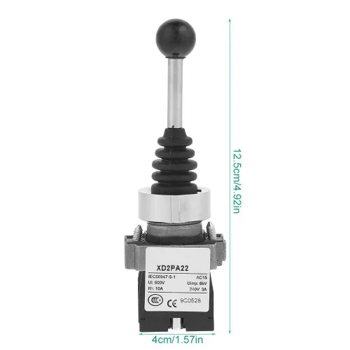 Miniatura 2 de 2NO Joystick Switch AC 380V DC 220V Momentary Spring Retorno para Control Industrial y Operaciones de Máquina