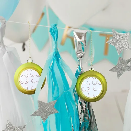 Miniatura 7 de Boobs Funny Shatterproof Matte Christmas Balls for Tree Wreath Home Decor 1PCS