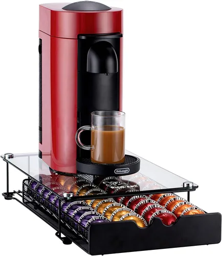 Miniatura 4 de Vertuo - Cajón para cápsula Nespresso con vidrio para gabinete, estante de almacenamiento de cápsulas Vertuoline para mostrador (clase 30 cápsulas)