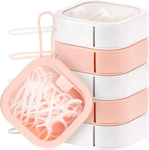 Miniatura 7 de Kathfly 6 piezas contenedor dispensador de gomas para el cabello organizador soporte para horquillas portátil para viajes soporte para hisopos