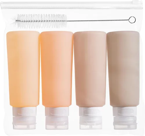 Miniatura 35 de MICEBAY Botellas exprimibles de condimentos para salsas, mini recipiente de silicona para aderezo de ensalada de 1 onza para llevar con bolsa