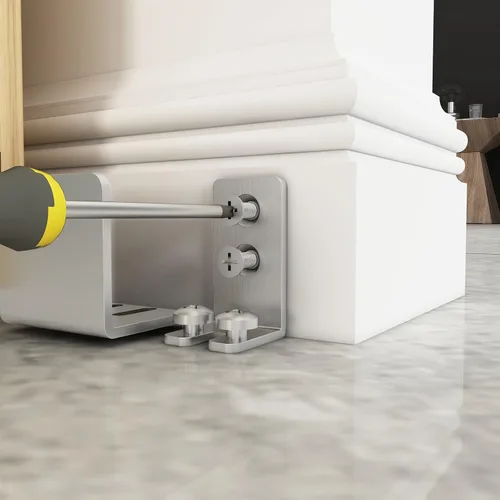 Miniatura 3 de JUBEST Guía de piso de acero inoxidable para montaje en pared, herrajes para puertas corredizas de granero de hasta 1-3/4 "W 1-7/8 "H