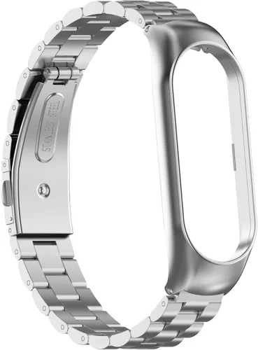Miniatura 3 de Senter Correa de reloj de acero inoxidable Correa de repuesto para Xiaomi Mi Band 5 y Mi Band 6 Smart Watch plateado