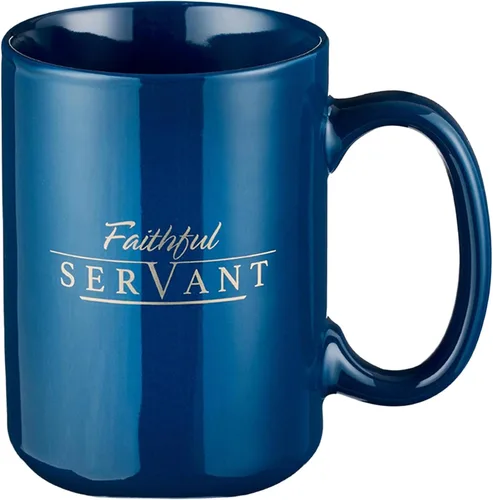 Miniatura 28 de Christian Art Gifts Taza grande de cerámica inspiradora con escritura bíblica para café y té para hombres: Versículo bíblico que anima al hombre