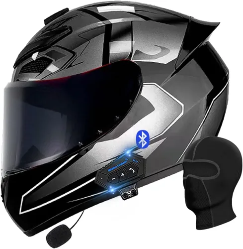 Miniatura 5 de Casco abatible con Bluetooth de cara completa para motocicleta, Bluetooth integrado, aprobado por DOT/ECE, múltiples rejillas de ventilación