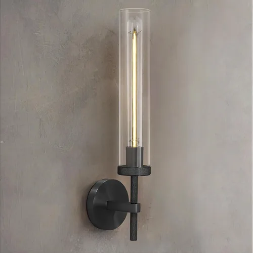 Miniatura 10 de Apliques de Pared de Latón Luces para Interiores, Aplique Lineal Moleteado de 14", Apliques de Pared Dorados para Baño, Apliques de Tocador de Tubo