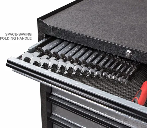 Miniatura 5 de TEKTON Soporte de llave combinada de 15 herramientas (negro) 79352 Fabricado en Estados Unidos