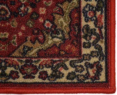 Miniatura 5 de RugStylesOnline Tapete Isfahan de medallón persa, color rojo oscuro, tapete de goma antideslizante para puerta de entrada interior, tapete de puerta