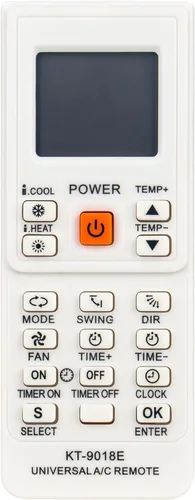 KT-9018E - Control remoto universal de repuesto para aire acondicionado 4000 en 1, apto para la mayoría de aire acondicionado Toshiba Panasonic