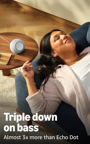 Miniatura 5 de Amazon Echo Dot Max (modelo más reciente): parlante Alexa con sonido que llena la habitación y graves casi 3 veces más potentes, ideal para salas