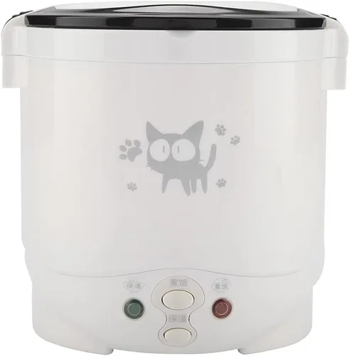 Miniatura 10 de Arrocera, olla arrocera pequeña, olla arrocera de 6 tazas, olla arrocera de 1 litro, vaporera, lonchera eléctrica de 12 V para coche, vaporizador