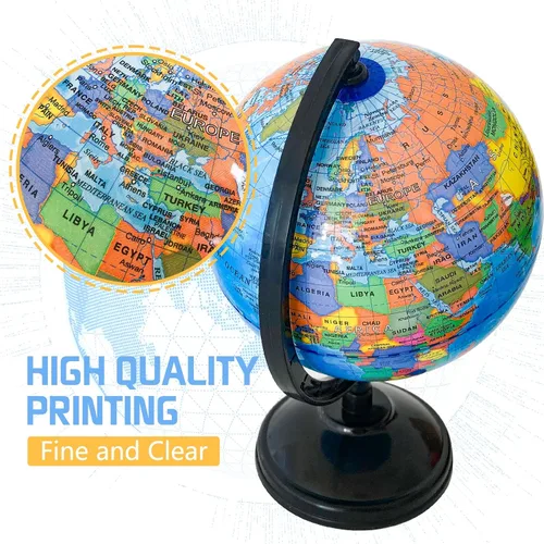 Miniatura 3 de Globo mundial geográfico de 6 pulgadas para niños, globo educativo con soporte, decoración decorativa giratoria de mapa del mundo, globo político