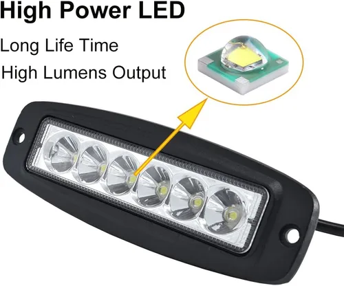 Miniatura 6 de Luces LED de montaje empotrado de 7 pulgadas y 18 W, luces de conducción LED, luz de trabajo de parachoques, haz de inundación, luz de conducción