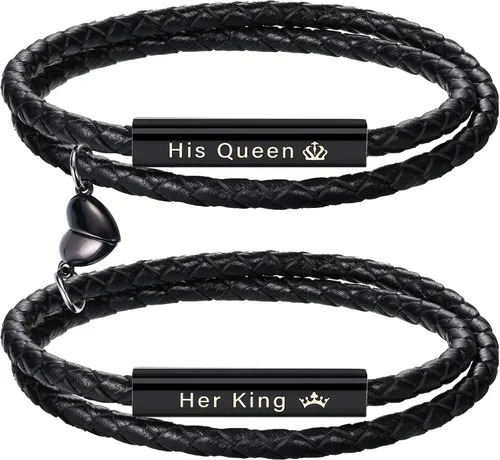 Miniatura 12 de Pulseras para parejas para mujeres, regalos para hombres, aniversario de boda, regalos de nacimiento para novio, novia, pulsera a juego, 2 piezas