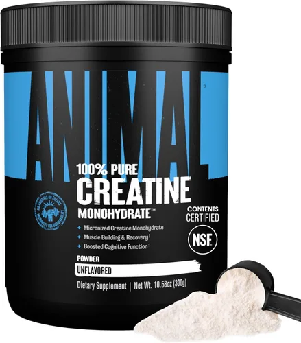 Animal Monohidrato de creatina en polvo, creatina micronizada para mujeres y hombres, apoya el crecimiento muscular, la fuerza, la resistencia, la