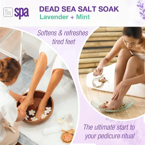 Miniatura 4 de BCL SPA Sal del Mar Muerto - Sal de baño con lavanda orgánica + menta, manteca de karité, árnica, jugo de aloe vera, manzanilla, aceite de argán