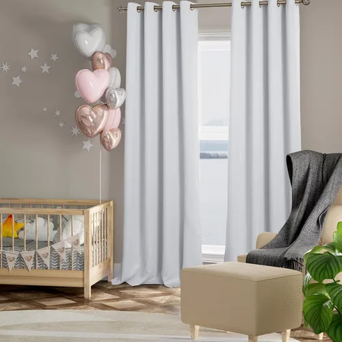 Miniatura 2 de BGment - Cortinas con aislamiento térmico para habitación, 100 % opacas, con forro negro, cortina de doble capa con ojales, reduce el ruido
