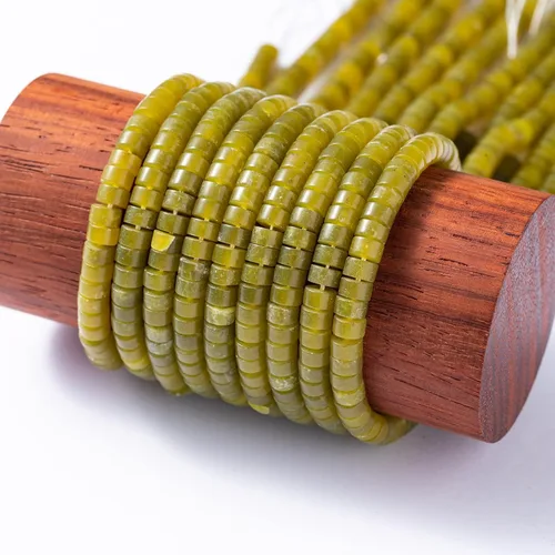 Miniatura 6 de Cuentas espaciadoras de jade de piedra de Taiwán natural 6x3mm 38cm/str Redondas planas sueltas semipreciosas para hacer pulseras y collares Jade