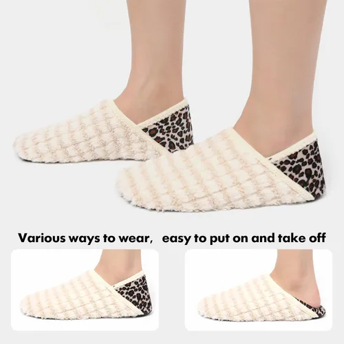 Miniatura 5 de XIHALOOK Pantuflas de casa para mujeres y hombres, zapatos de calcetín acogedores con suela de goma suave para interiores y exteriores