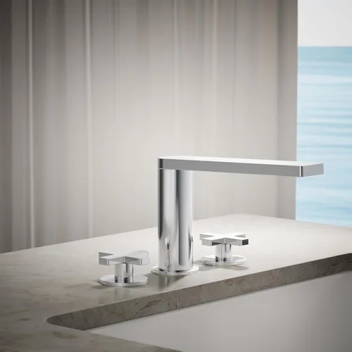 Miniatura 2 de Kohler 73081-3-CP Composed® Grifo de baño para montaje en cubierta con asas cruzadas, cromo pulido