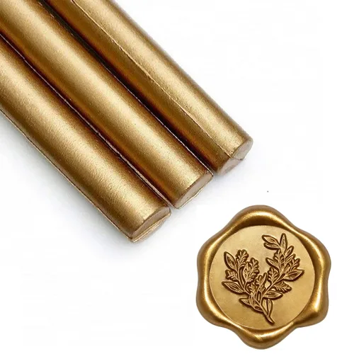 Miniatura 14 de UNIQOOO - Barras de cera mini para pistola de pegamento para sello de cera – Oro metálico prosecco, ideal para invitaciones de boda, tarjetas