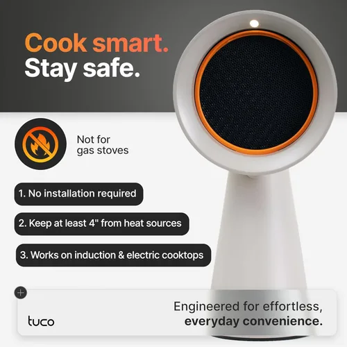 Miniatura 6 de TUCO Campana extractora portátil, ventilador de escape de cocina de escritorio con 3 velocidades, polímero de triple filtro, aluminio y carbono, Gris