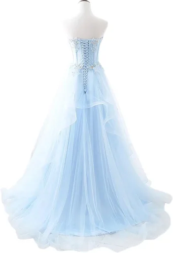 Miniatura 2 de Vestido de fiesta largo para mujer con cintura transparente, espina de pescado y péplum simétrico