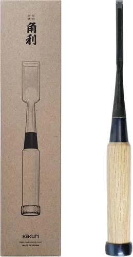 KAKURI Cincel de mortaja japonés para carpintería 1/4" (6 mm), fabricado en JAPÓN, cincel de madera profesional Oire Nomi (forjado a mano), hoja de