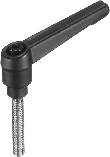 Miniatura 58 de uxcell Manija de palanca de sujeción ajustable M5 x 0.787 in óxido negro métrico acero al carbono macho roscado perillas de mano con botón