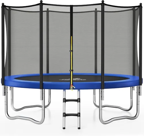 JELENS Trampolín de 8 pies, 10 pies, 12 pies, 14 pies, 15 pies, trampolines para exteriores con red de cierre y escalera, trampolines recreativos