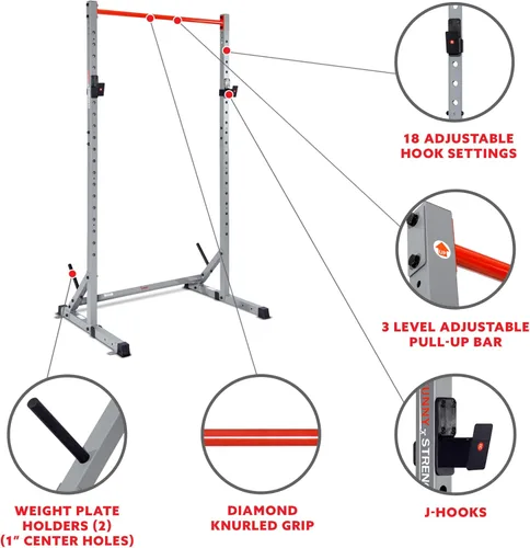 Miniatura 3 de Sunny Health & Fitness Multifunctional Strength Training Home Gym – Complete Workout Equipment with Training Attachments, Optional Squat Stand