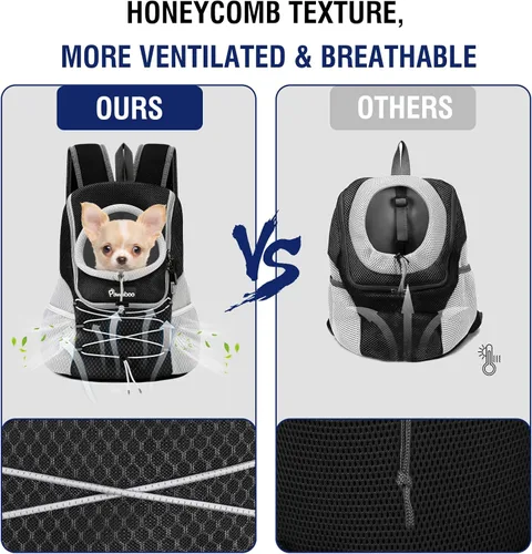 Miniatura 3 de Pawaboo Mochila transportadora para perros y mascotas, transportador frontal de viaje para cachorros perros pequeños, medianos y gatos, mochila
