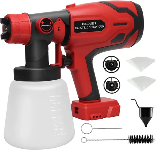 Pulverizador de pintura inalámbrico para batería Milwaukee de 18 V, pulverizadores de pintura para interior del hogar, HVLP, eléctrico, sin aire,