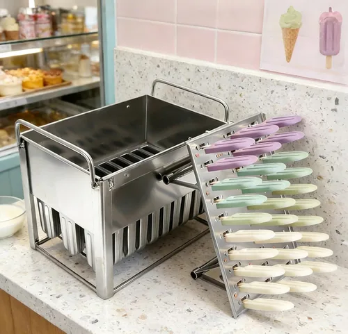 Miniatura 11 de Moldes de paletas de acero inoxidable, 20 unidades, hechos en casa, reutilizables, para hacer helados, para hacer paletas de hielo de congelación