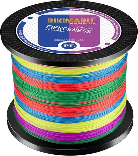 Miniatura 4 de Rikimaru - Sedal de pesca trenzado, resistente a la abrasión, Superline con cero elasticidad y baja memoria. Diámetro extrafino 327-1094 yardas