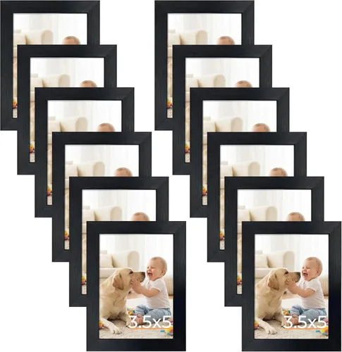 Giftgarden Paquete de 12 Marcos para fotos de 3.5 x 5 pulgadas negro, múltiples marcos para fotos de 3.5 x 5 pulgadas al por mayor para exhibición