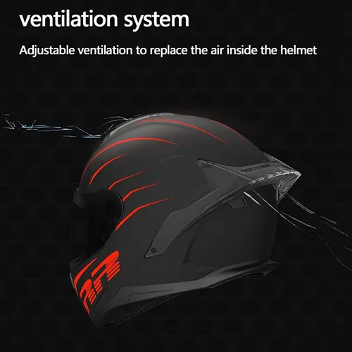 Miniatura 5 de RUANLOV Casco de motocicleta de cara completa, casco de motocicleta frontal abatible, casco integrado aprobado por DOT/ECE, casco abatible de cara