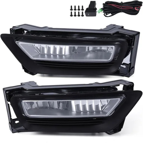 PIT66 Luz antiniebla, compatible con lámparas de niebla de Honda Accord Sedán 2013-2015 con bombillas, lente blanco, reemplazo directo del mercado