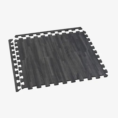 Miniatura 4 de Azulejos de espuma estampada de 3/8 de pulgada de grosor Forest Floor, tapetes de espuma de grano de madera entrelazados de primera calidad, piso