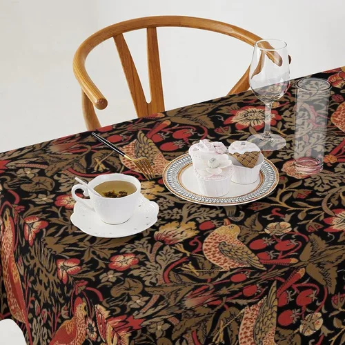 Miniatura 194 de Mantel Floral Retro de Pájaros, Diseño Original Bohemio William Morris Estampado Cubierta de Mesa para Hogar Picnic Fiesta Comedor Cocina William