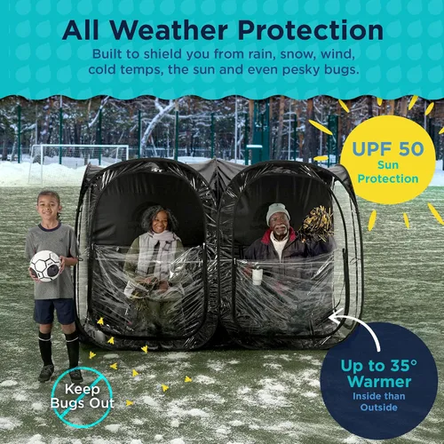 Miniatura 4 de WeatherPod® Side-by-Side™ 2-4 Person Pop-Up Sports Tent Pod - The Original Shark Tank Instant Setup All-Weather Shelter for Outdoor Sports, Rain