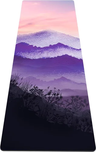 Miniatura 9 de nuveti Alfombrilla de yoga con estampado extra grueso de elastómero termoplástico antideslizante con bolsa de transporte, 72 x 24 pulgadas, extra