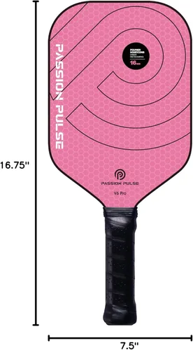 Miniatura 10 de Paletas de pickleball 2025, superficie de fibra de carbono cruda (CSF) de 0.63 pulgadas T700 de grano alto y giro, paletas de bola Pro Pickle Rosa