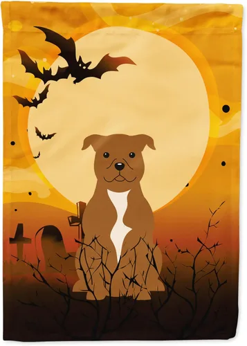Miniatura 133 de Caroline's Treasures BB4307GF - Bandera de Halloween Airedale para jardín, bandera decorativa para patio exterior, obras de arte de patio, macizos