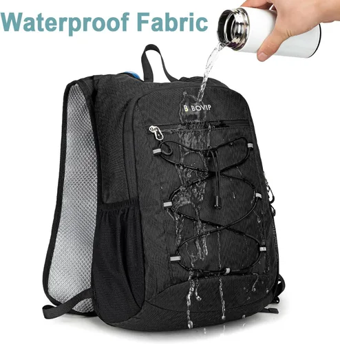 Miniatura 8 de BOVIP Mochila de hidratación ligera, mochila de senderismo multiusos de 15 litros con bolsa de agua de 1.5 L, mochila de agua hidráulica